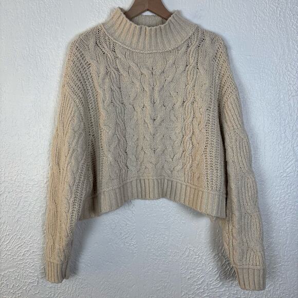 Free People Merry Go Round Sweater in Ivory Size Large - Picture 3 of 7